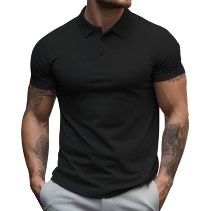 Men's Classic Slim Fit Polo Shirt | Lapel Collar | Short Sleeve | Soft Cotton Blend | Breathable & Lightweight | Multiple Colors & Sizes | Stylish & Comfortable