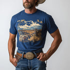 Men's Short Sleeve T-Shirt | Western Cowboy Style | Printed Cotton Blend | Summer Casual Top | Lightweight & Breathable | Stylish Graphic Tee