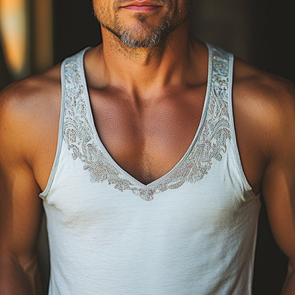 Men's Summer V-neck Tank Top | Cotton Embroidered Sleeveless Shirt | Casual Beachwear | Breathable Fabric | Comfortable & Stylish | Available in S-3XL | Easy Care