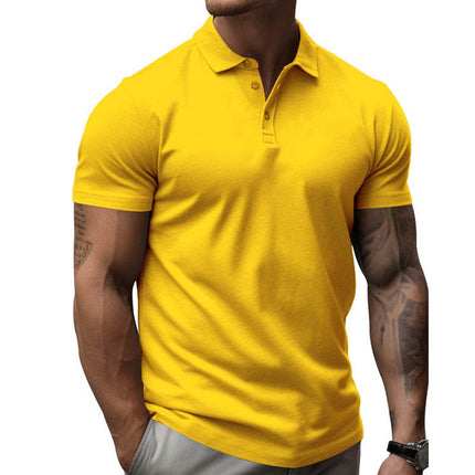Men's Classic Slim Fit Polo Shirt | Lapel Collar | Short Sleeve | Soft Cotton Blend | Breathable & Lightweight | Multiple Colors & Sizes | Stylish & Comfortable