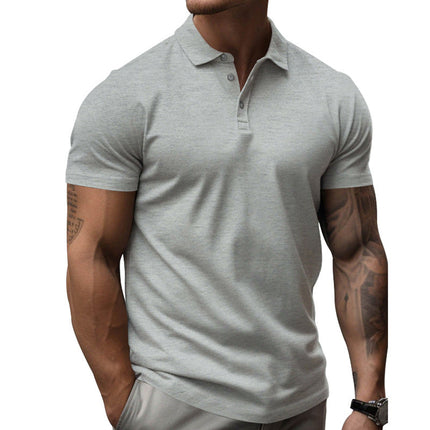 Men's Classic Slim Fit Polo Shirt | Lapel Collar | Short Sleeve | Soft Cotton Blend | Breathable & Lightweight | Multiple Colors & Sizes | Stylish & Comfortable