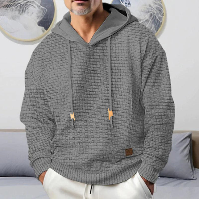 Men's Solid Color Long Sleeve Hoodie | Relaxed Fit | Soft Fabric | Attached Hood | Perfect for Fall & Winter | Comfortable Casual Apparel | Suitable for Outdoor Activities & Lounging