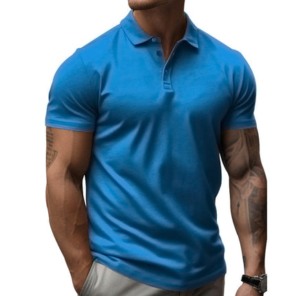 Men's Classic Slim Fit Polo Shirt | Lapel Collar | Short Sleeve | Soft Cotton Blend | Breathable & Lightweight | Multiple Colors & Sizes | Stylish & Comfortable