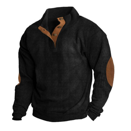 Men's Outdoor Stand Collar Long Sleeve Sweatshirt | Casual Wear | Breathable Fabric | Durable Corduroy | Relaxed Fit | Versatile Style | High-Quality Comfort
