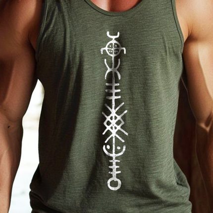 Men's Retro Tank Top | Blacksmith Print | Crew Neck | Cotton Blend | Sleeveless Design | Comfortable & Stylish | Ideal for Casual Outings & Sports | Versatile Wardrobe Essential | Available in S to 3XL
