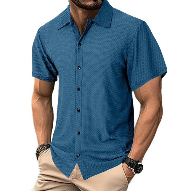 Men's Textured Short Sleeve Shirt | Casual Comfort | Classic Cut | Premium Fabric | Versatile Style | Breathable Material | Ideal for Warm Weather | Sophisticated Design | Easy Movement | Fashionable Men's Apparel