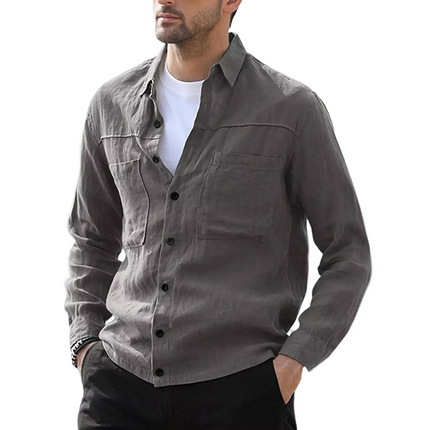 Men's Ice Silk Shirt | Casual Long Sleeve | Wrinkled Texture | Skin-Friendly | Lightweight & Breathable | Moisture-Wicking | Button-Up | Turn-Down Collar | Smart Casual | Multiple Sizes | Ideal for Warm Weather