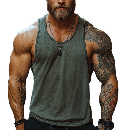 Men's Summer Tank Top | Sports Crew Neck Cotton Blend | Breathable Sleeveless Shirt for Casual & Athletic Wear