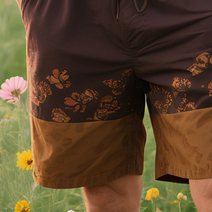 Men's Retro Western Style Shorts | Cowboy Ranch Print | Breathable Cotton Blend | Mid-Length | Adjustable Waistband | Vintage Americana Aesthetic | Sizes S-3XL | Perfect for Casual Summer & Outdoor Activities