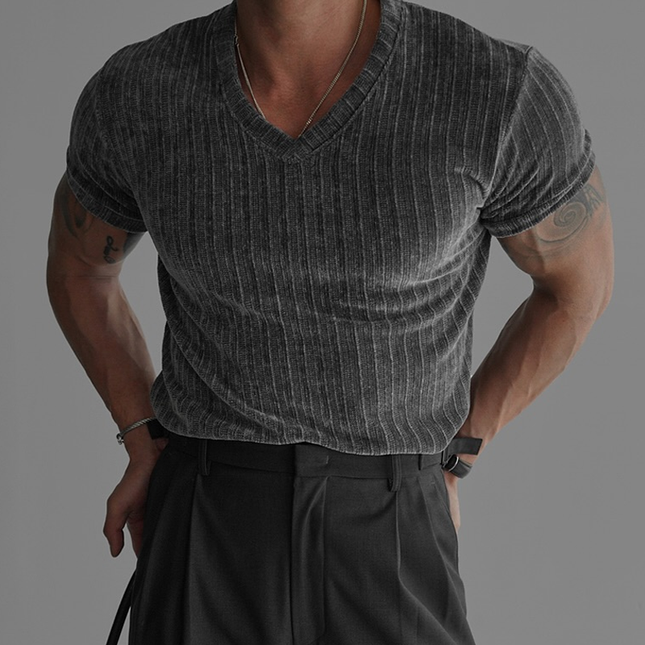Men's Slightly Stretch V Neck T-Shirt | Short Sleeve Casual Tee | Modern Fit | Versatile Style | Comfort Blend Fabric | Men's Fashion Essentials