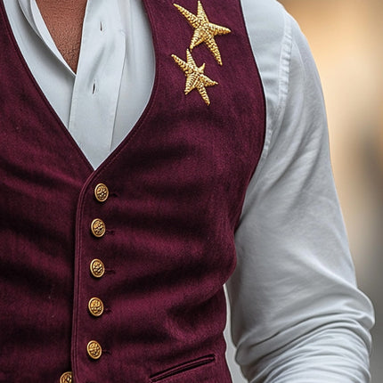 Men's Lightweight Suede Vest | Summer Fashion | Embroidered Design | Casual Outerwear | Breathable Thin Suede | Elegant and Versatile Style | Ideal for Warm Weather