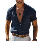 Men's Short Sleeve Linen Shirt | Retro Casual Beach Style | Lapel Collar | Streetwear | Breathable Fabric | Vintage Design | Summer & Spring Wardrobe | Multiple Sizes | Comfortable & Stylish