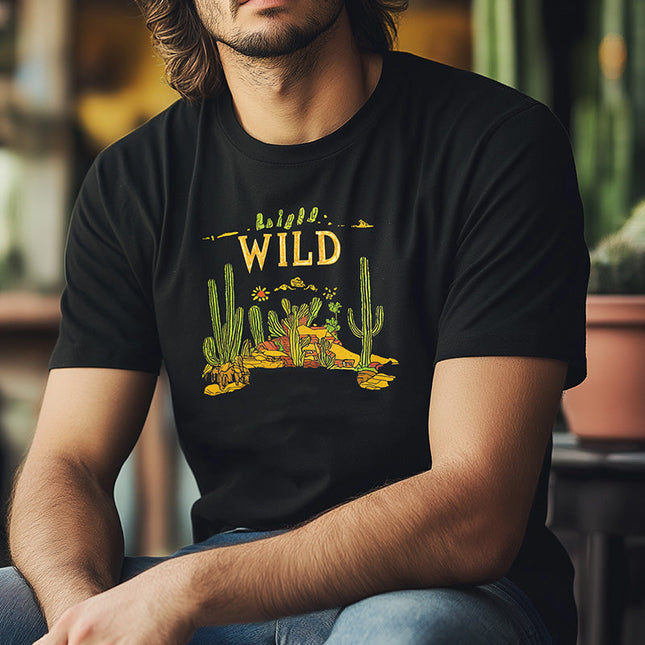 Men's Summer T-Shirt | Western Cowboy Style | Unique Print | Breathable Blended Fabric | Short-Sleeved Casual Tee