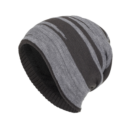 Men's Retro Jacquard Knit Hat | Plush Lining Warm Winter Beanie | Colorblock Design | Soft Acrylic Material | Snug Fit | Cold Weather Essential | Stylish Vintage Color Contrast