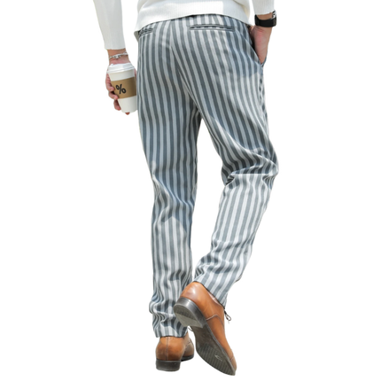 Men's Slim Straight Pants | Contrast Color Stripes | Cotton Fabric | Modern Casual Fashion | Breathable and Durable | Versatile Streetwear | Multiple Pockets | Easy Care | Everyday Comfort