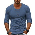 Men's Long Sleeve T-Shirt | Casual Solid Color | Round Neck | Breathable Soft Cotton Blend | Versatile & Durable | Classic Style | Perfect for Layering | Ideal for Casual & Semi-Formal Settings