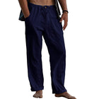Men's Cotton Linen Pants | Casual Solid Color | Breathable Lightweight Fabric | Elastic Waistband with Drawstring | Relaxed Fit | Functional Pockets | Easy Care | Versatile Everyday Wardrobe Essential