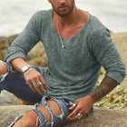 Men's Loose Casual Long Sleeve T-Shirt | Cotton Blend | Breathable | Pullover Design | Soft & Comfortable | Easy Match with Jacket & Jeans | Gentle Machine Wash | Ideal for Any Occasion