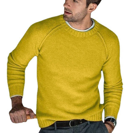 Men's Solid Color Knit Pullover Sweater | Crew Neck Soft Knitwear | Casual Winter Fall Spring | Comfortable Durable Warmth | Versatile Layering Jumper | Gift for Him