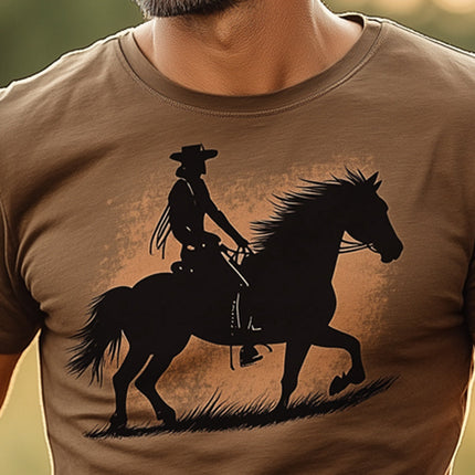 Men's Western Cowboy T-Shirt | Summer Round Neck | Printed Design | Breathable Cotton-Blend | Short Sleeve | Casual Attire | Multiple Prints | Sizes S-3XL | Comfortable & Stylish