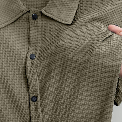 Men's Textured Short Sleeve Shirt | Casual Comfort | Classic Cut | Premium Fabric | Versatile Style | Breathable Material | Ideal for Warm Weather | Sophisticated Design | Easy Movement | Fashionable Men's Apparel