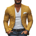 Men's Linen Blazer | Breathable Lightweight Pinstripe Outerwear | Notched Lapel | Single Breasted Slim Fit | Sophisticated Casual Jacket | Versatile Summer Coat | Dress Up or Down | Multiple Sizes