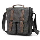 Vintage Leather Shoulder Bag | Multi-Pocket Crossbody | Waterproof PU Leather | Adjustable Strap | Travel, Work, Hiking, Shopping | Fits Mini Tablet, Umbrella, Wallet, Mobile Power | Dimension: 28cm x 8cm x 30cm