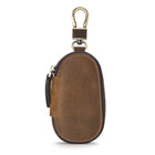 Vintage Cowhide Leather Key Bag | Premium Soft Texture | Durable with Solid Zipper | Luxurious Retro Finish | Slim Holder for Multiple Keys | Stylish Keyholder for Travel & Everyday Use