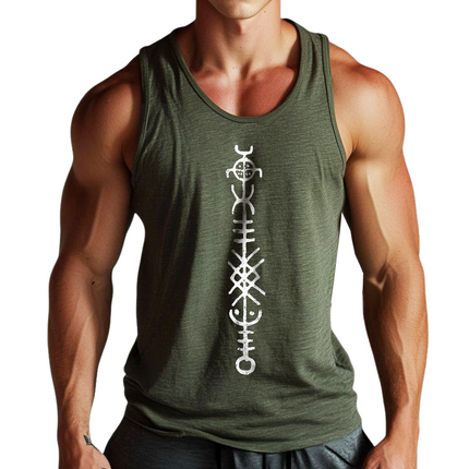 Men's Retro Tank Top | Blacksmith Print | Crew Neck | Cotton Blend | Sleeveless Design | Comfortable & Stylish | Ideal for Casual Outings & Sports | Versatile Wardrobe Essential | Available in S to 3XL