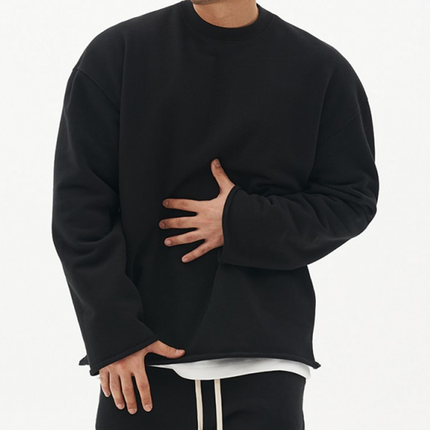 Men's Loose Fit Sweatshirt | 100% Cotton | Solid Color Pullover | Long Sleeve | Crew Neck | Casual Basic Street Style | Eco-Friendly | Fall Winter Spring | Breathable Soft | Classic Comfortable Activewear