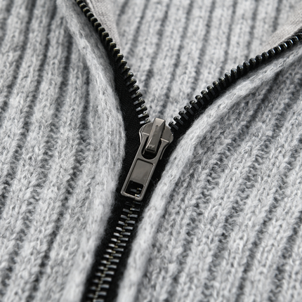 Men's Mid-Length Knit Cardigan | Stand Collar | Solid Striped Design | Button-Up Front | Long Sleeves | Ribbed Cuffs | Regular Fit | S-3XL Sizes | Premium Knit Fabric | Casual & Office Wear | Outerwear Sweater