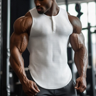 Men's Solid Color Henley Collar Sleeveless Tank Top | Lightweight Casual Summer Wear | Relaxed Fit | Breathable Fabric | Versatile for Workouts & Leisure | Stylish Men's Apparel