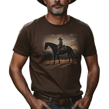 Men's Western Cowboy Style Printed T-Shirt | Crew Neck | Short Sleeve | Premium Cotton Blend | Casual Wear | Bold Design | Available in Sizes S-3XL