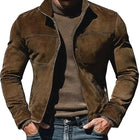 Men's Suede Jacket | Stand Collar | Premium Refined Outerwear | Modern Aesthetic | Sleek Streamlined Design | Soft Supple Texture | Breathable & Durable | Zip Pockets | Slim Fit | Versatile Casual to Semi-Formal