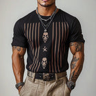 Men's Retro Striped T-Shirt | Short Sleeve Crew Neck | Vintage Style | Casual Men's Top | Classic Durable Fabric | Everyday Wear