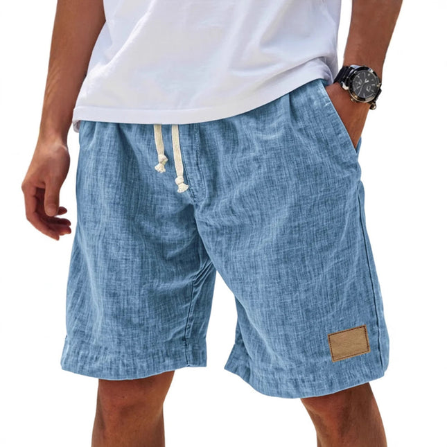 Men's Cotton Linen Beach Shorts | Casual Summer Wear | Relaxed Fit Elastic Waist | Breathable Lightweight Fabric | Side Pockets | Versatile Minimalist Design | Comfortable Adjustable Drawstring