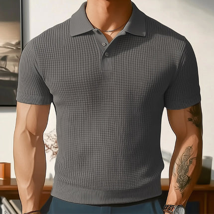 Men's Summer Business Polo Shirt | Solid Color | Knitted Fabric | Lightweight & Stretchable | Classic Polo Collar | Short Sleeves | Variety of Colors | Sizes S-3XL | Ideal for Business Casual | Comfortable & Stylish