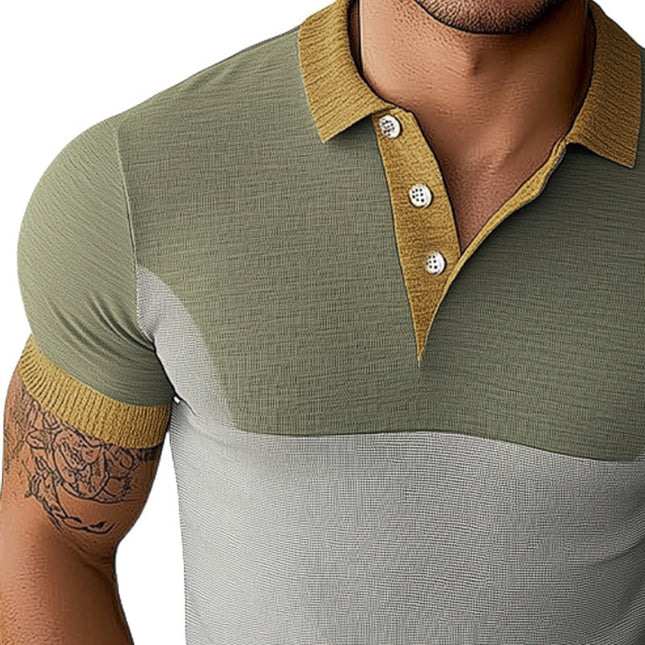 Men's Knitted Polo T-Shirt | Summer Skin-Friendly Comfort | Breathable Cotton-Polyester | Classic Ribbed Collar | Soft Short Sleeves | Moisture Wicking | Casual & Semi-Formal Wear | Sizes S-3XL