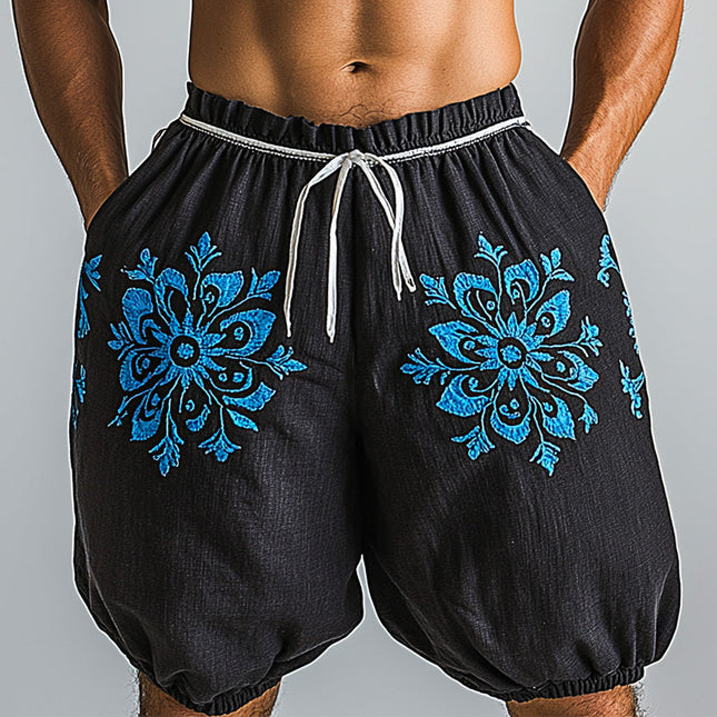 Men's Summer Linen Shorts | Cowboy Embroidered Design | Lightweight & Breathable | Relaxed Fit | Adjustable Waistband | High-Quality Linen Fabric | Casual & Stylish | Perfect for Hot Weather | Versatile Everyday Wear