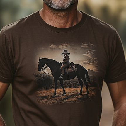 Men's Western Cowboy Style Printed T-Shirt | Crew Neck | Short Sleeve | Premium Cotton Blend | Casual Wear | Bold Design | Available in Sizes S-3XL