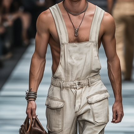 Men's Vintage Denim Washed Bib Overalls | Loose Fit | Casual Everyday Style | Comfortable Durable Fabric | Classic Relaxed Fit | Multiple Sizes | All Season Versatility | Perfect Outdoor Wear