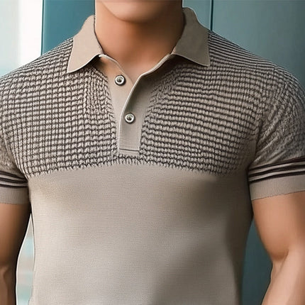 Men's Summer Business Polo Shirt | Textured Knitted Fabric | Short Sleeve | Breathable Lightweight | Classic Collar | Soft & Durable | Professional Style | Sizes S-3XL | Ideal for Warm Weather