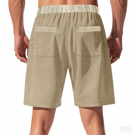 Men's Contrast Paneled Shorts | Elastic Waistband | Stylish Casual Wear | Breathable Fabric | Comfortable Fit | Versatile Design | Trendy Clothing for Men