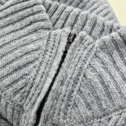Men's Mid-Length Knit Cardigan | Stand Collar | Solid Striped Design | Button-Up Front | Long Sleeves | Ribbed Cuffs | Regular Fit | S-3XL Sizes | Premium Knit Fabric | Casual & Office Wear | Outerwear Sweater