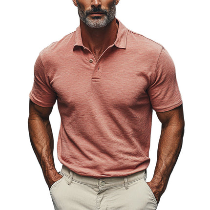 Men's Polo Shirt | Solid Color | Cotton Blend | Lapel Collar | Short Sleeve | Casual & Semi-Formal | Comfortable Fit | Durable | Versatile Wardrobe Essential