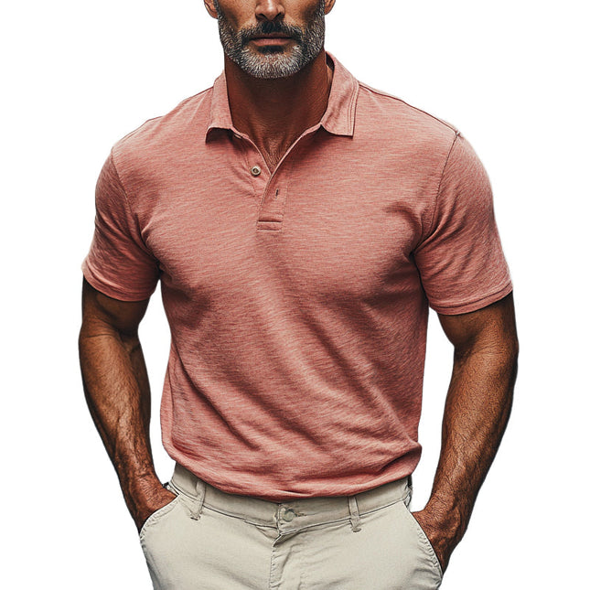 Men's Polo Shirt | Solid Color | Cotton Blend | Lapel Collar | Short Sleeve | Casual & Semi-Formal | Comfortable Fit | Durable | Versatile Wardrobe Essential