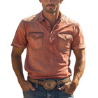 Men's Pullover Denim Shirt | Western Cowboy Style | Long Sleeve | Traditional Collar | Snap-Button Closure | Chest Pockets | 100% Cotton | Casual & Country Wear | Classic Rustic Fashion