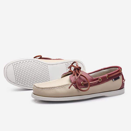 Men's Leather Moc-Toe Boat Shoes | 360° Lacing System | Rustproof Eyelets | Contrast Stitching | Flexible Outsole | Casual Cool Style | Timeless Appeal