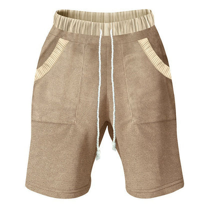 Men's Contrast Paneled Shorts | Elastic Waistband | Stylish Casual Wear | Breathable Fabric | Comfortable Fit | Versatile Design | Trendy Clothing for Men