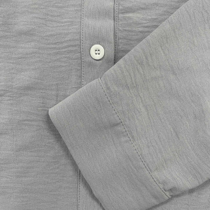 Men's Cotton Linen Lapel Shirt | Casual Long Sleeve | Solid Color | Breathable Lightweight | Relaxed Fit | Effortless Style | Versatile Look | Machine Washable